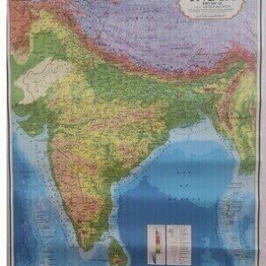 INDIA Physical MAP WALL CHART Size 28×22 inch