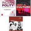 Indian Polity by M Laxmikant + Art & Culture by Pramesh Jain + Modern Indian History by Bipan Chandra (Set of 3 Books)