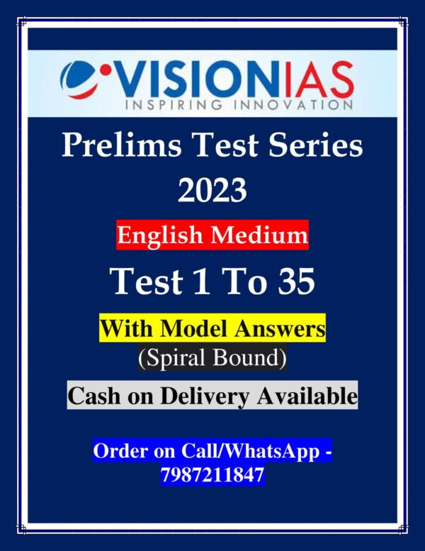 UPSC Vision IAS Prelims Test Series 2023 Test (1 To 35) With Model Answer | English Medium |