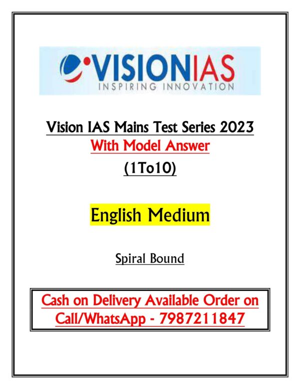 Vision IAS Mains Test Series 2023 With Model Answer | English Medium |