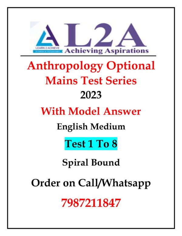 L2A Anthropology Optional Mains Test Series 2023 With Model Answer | English Medium |