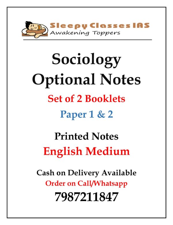 Sleepy Classes IAS Sociology Optional Printed Notes | Spiral Bound Format | English Medium