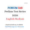 Forum IAS PRELIMS TEST SERIES 2026 With Solution | English Medium